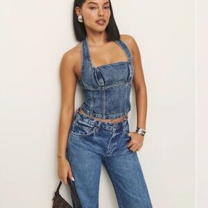 Reformation Lucinda Denim Top NWT
